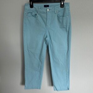 NYDJ Women's Light Blue Ankle Slit Jeans Size 10P